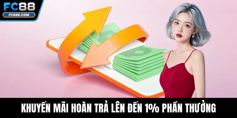 Khuyến mãi hoàn trả lên đến 1% phần thưởng
