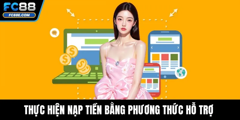 Thực hiện nạp tiền bằng phương thức hỗ trợ 